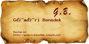 Gömöri Benedek névjegykártya